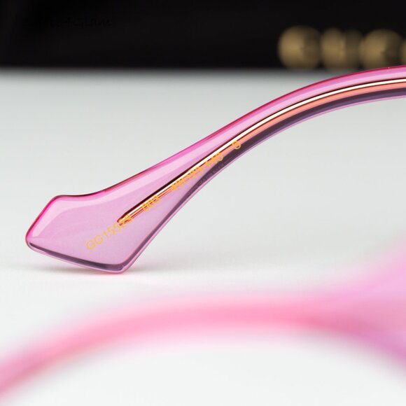 Gucci Women Sunglasses Trans Pink Orange Violet Grad Butterfly GG1552S 003 NEW - Picture 6 of 12